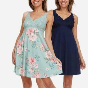 Flora Nikrooz Women's lace Chemise, 2-pack- MultiColors Size L